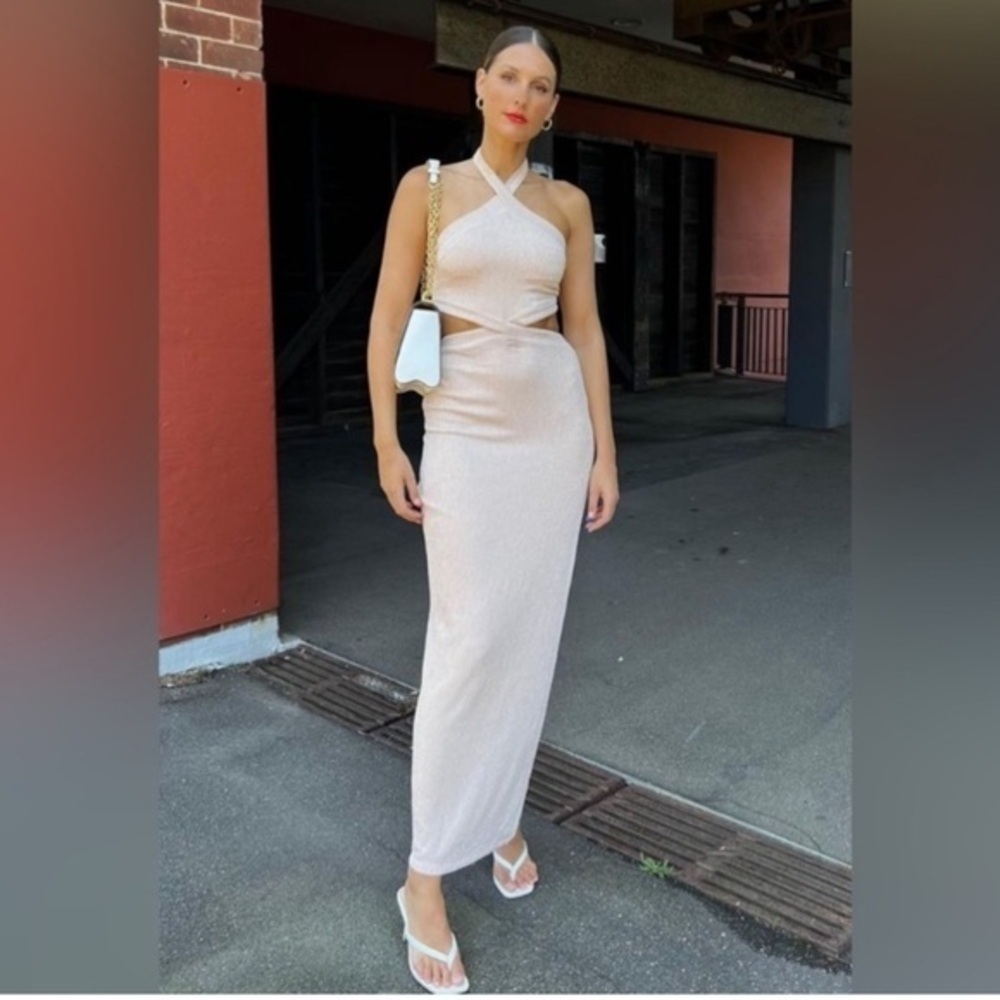 NWT Rumer Cassidy Maxi Dress in Nude Size Large